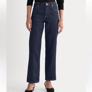Everlane The Way High Skinny Split Hem Dark Blue Jeans